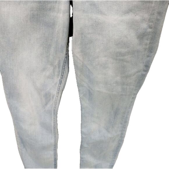 Express Jeans Women's 8 Button Front Light Wash Pockets Super High Rise Skinny - Picture 3 of 10